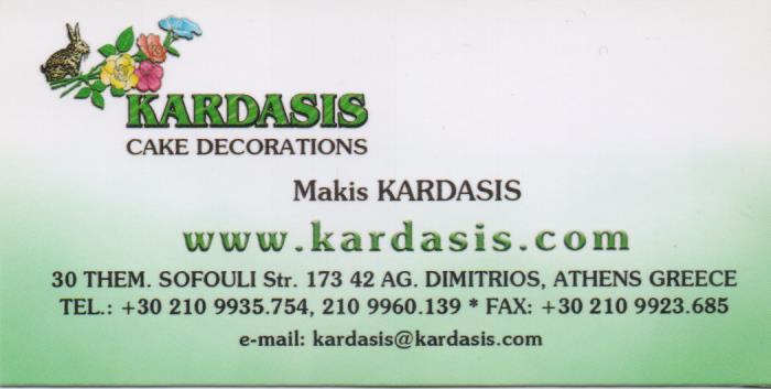 KARDASIS ΠΡΟΙΟΝΤΑ ΔΙΑΚΟΣΜΗΤΙΚΑ ΕΙΔΗ ΖΑΧΑΡΟΠΛΑΣΤΙΚΗΣ ΖΑΧΑΠΑΣΤΑ ΑΓΙΟΣ ΔΗΜΗΤΡΙΟΣ ΚΑΡΔΑΣΗΣ ΜΙΧΑΗΛ ΕΥΘΥΜΙ
