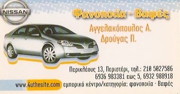 ΦΑΝΟΠΟΙΕΙΟ ΑΥΤΟΚΙΝΗΤΩΝ ΒΑΦΕΣ ΣΥΝΕΡΓΕΙΟ ΠΕΡΙΣΤΕΡΙ ΑΤΤΙΚΗ ΑΓΓΕΛΑΚΟΠΟΥΛΟΣ-ΔΡΟΥΓΑΣ ΟΕ