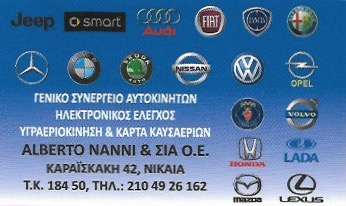 ΣΥΝΕΡΓΕΙΟ ΑΥΤΟΚΙΝΗΤΩΝ SERVICE ΥΓΡΑΕΡΙΟΚΙΝΗΣΗ ΝΙΚΑΙΑ ΑΤΤΙΚΗ NANNI ALBERTO ΚΑΙ ΣΙΑ ΟΕ